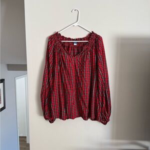 3X Old Navy Red Plaid Blouse